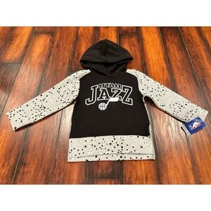 New Girls Utah Jazz Fanatics Attack Colorblock Pullover NBA Hoodie - White/Black